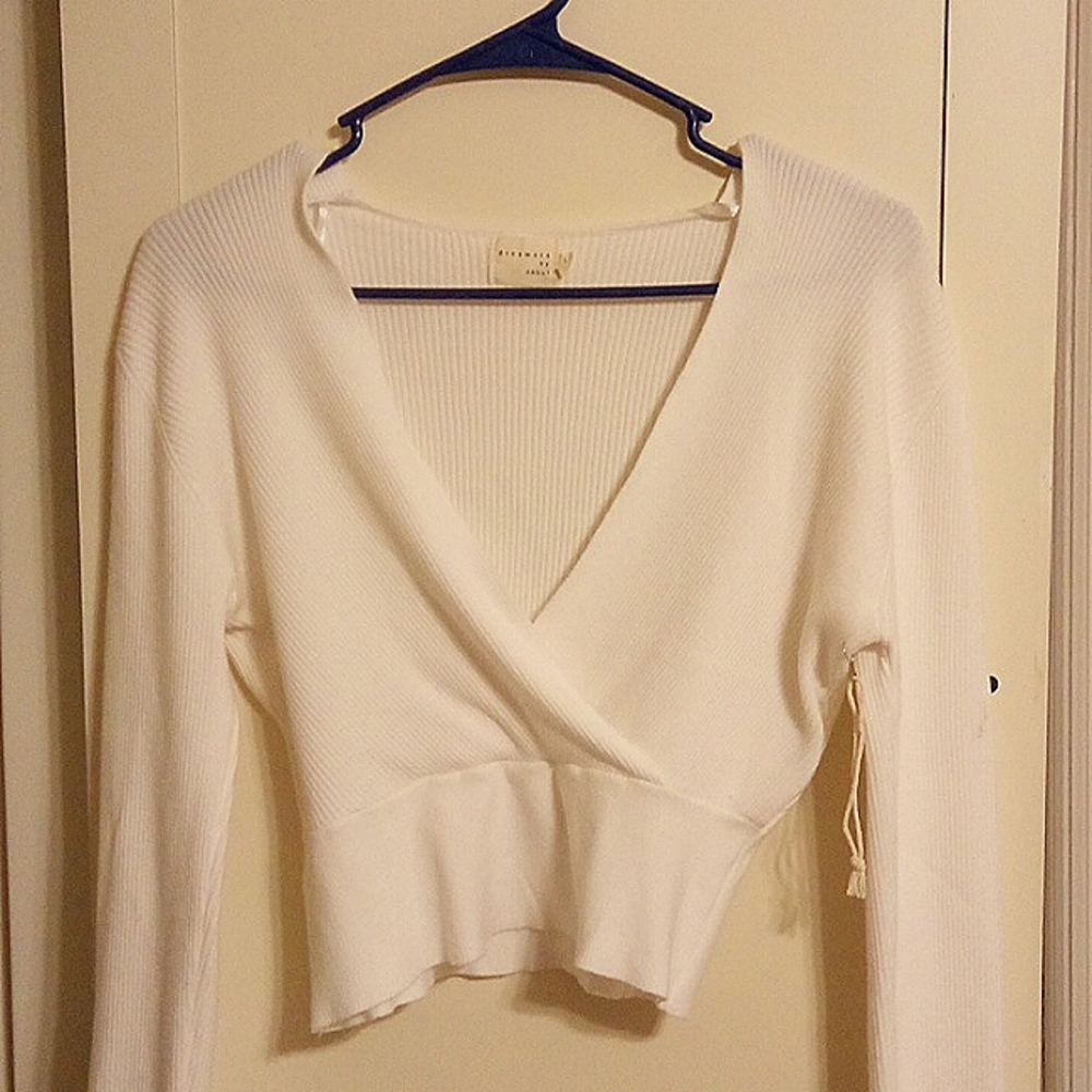 Dress sweater, large, white, by Dreamers